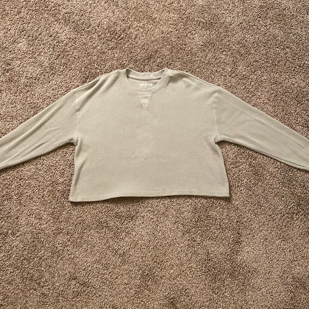 Cropped Waffle Knit Tee